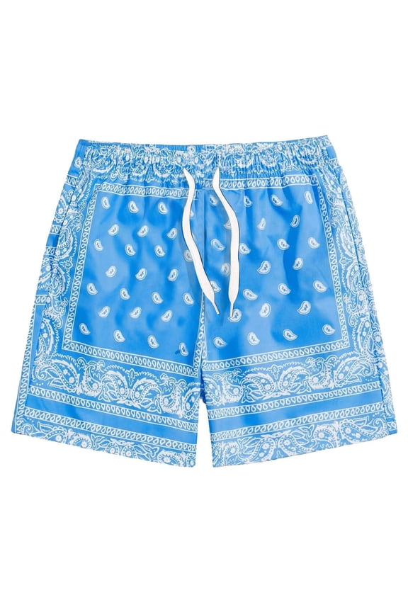 Big and Tall Shorts for Men Elastic Waist Mens Paisley Shorts Workout Boxing Running Shorts Bandana Boho Lightweight Drawstring