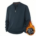 thumbnail image 1 of Big and Tall Sweaters for Men Chunky Knit Top Loose Fit V-Neck Fleece Lined Warm Cozy Pullovers, 1 of 3