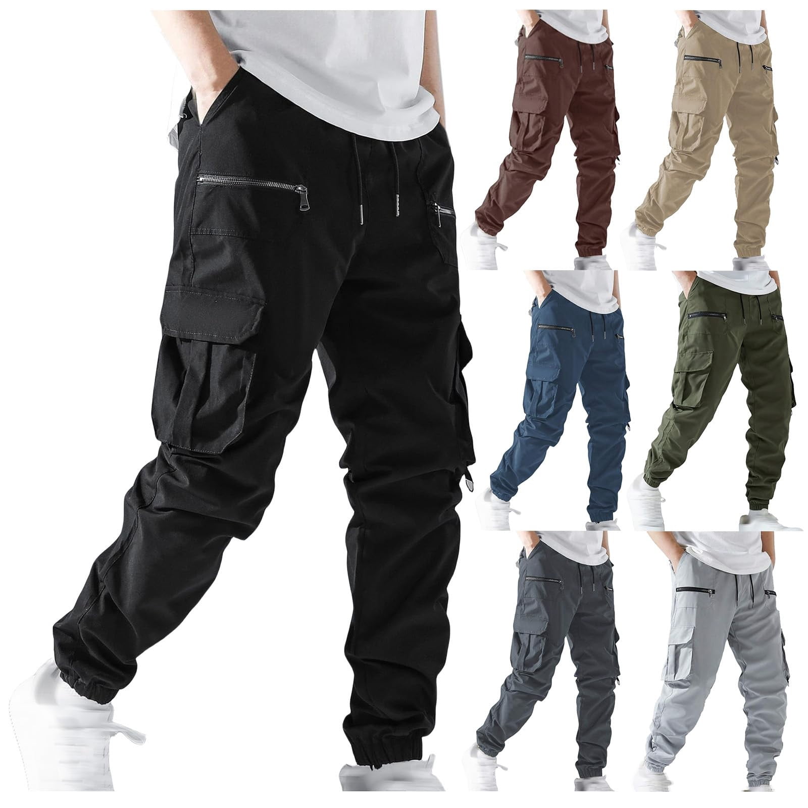 Men's Tapered Sweatpants Joggers - Casual Drawstring Pants With Pockets For Workout, Running, Lounge
