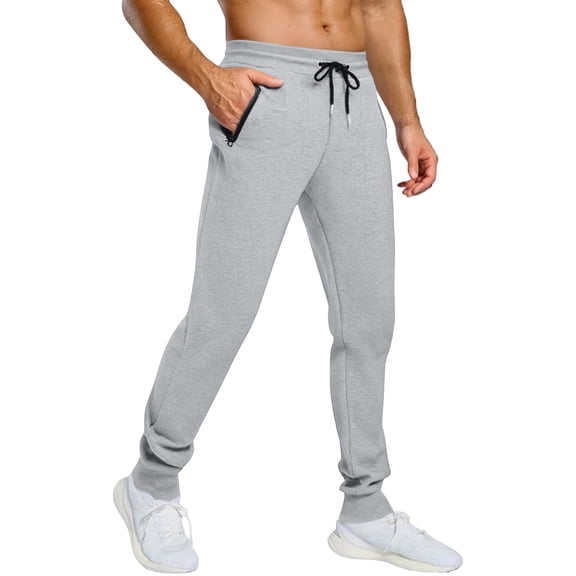Big and Tall Sweatpants for Men Fleece Loose Running Joggers Active Drawstring Elastic Waist Cuffed Leg Tapered Pants,Light Gray XL