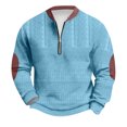 thumbnail image 1 of Big and Tall Sweatshirts for Men Quarter Zip Pullover Outdoor 1/4 Zip Pullover Long Sleeve Casual Sweaters Blue S, 1 of 4