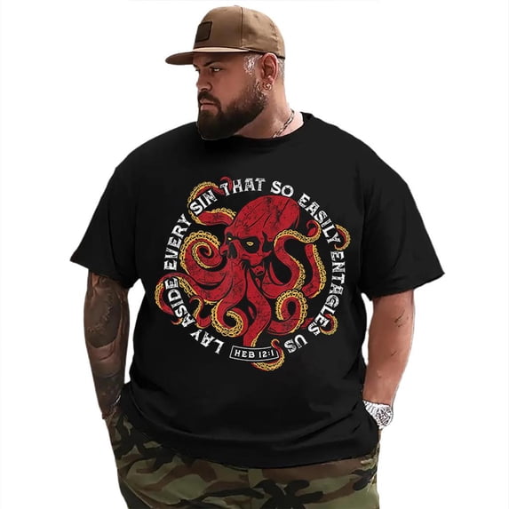 Big and Tall T Shirts Men Graphic Tee Shirt Short Sleeve Plus Size L T0 5KPN W15