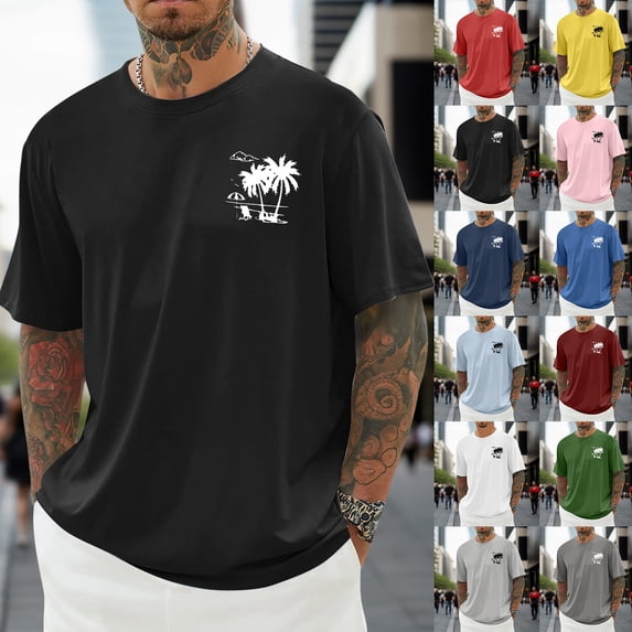 Big and Tall T Shirts for Men 3xlt Soft Breathable Crew Streetwear Tee Tops Cool Basic Tees Undershirts for Men