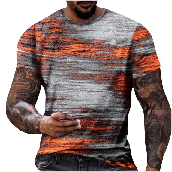 Big and Tall T Shirts for Men M-5X Plus Size Short Sleeve Tees Tops Mens Casual Pullover Slim Crewneck Gradient Printed Basic Tshirts Shirt