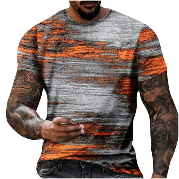 Big and Tall T Shirts for Men M-5X Plus Size Short Sleeve Tees Tops Mens Casual Pullover Slim Crewneck Gradient Printed Basic Tshirts Shirt