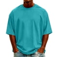 thumbnail image 1 of Big and Tall T-Shirts for Men Drop Short Sleeve Crew Neck Outdoor Casual Summer Tops Fathers Gift S-5XL, 1 of 4