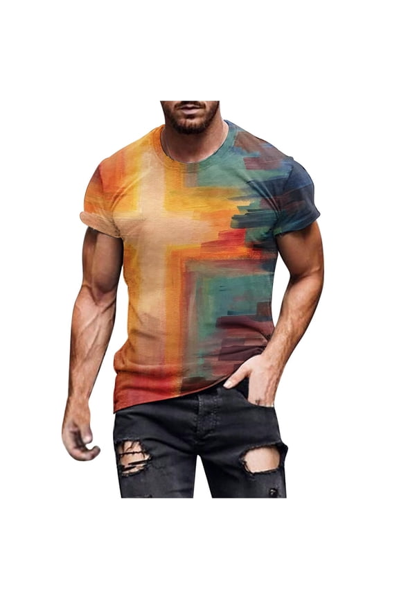 Big and Tall T Shirts for Men Soft Loose Fit Crew Streetwear Tees Short Sleeve Summer Tees Casual Plain Shirts