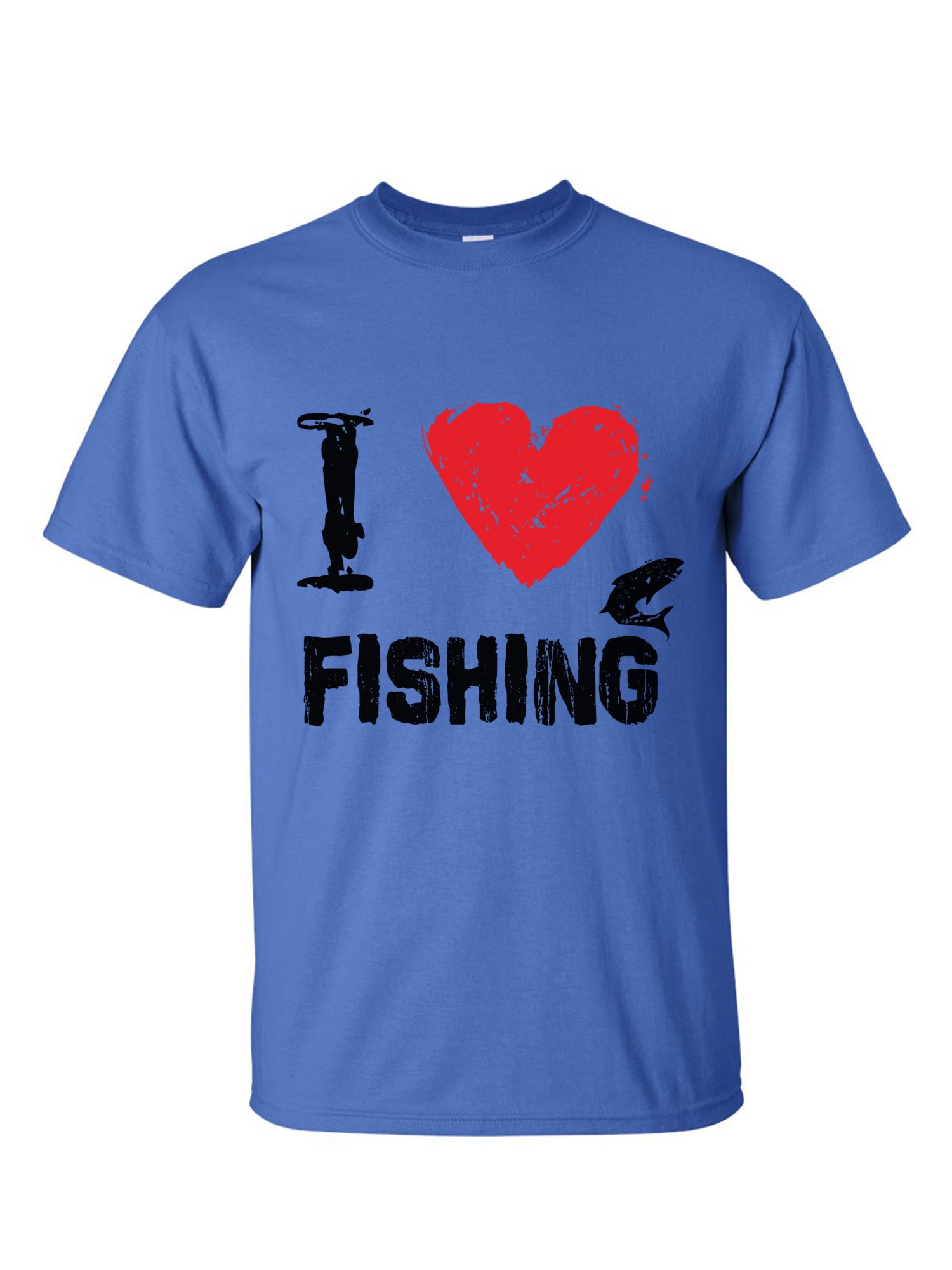 Big and Tall T shirts- I Love Fishing Outdoor Shirts For Men