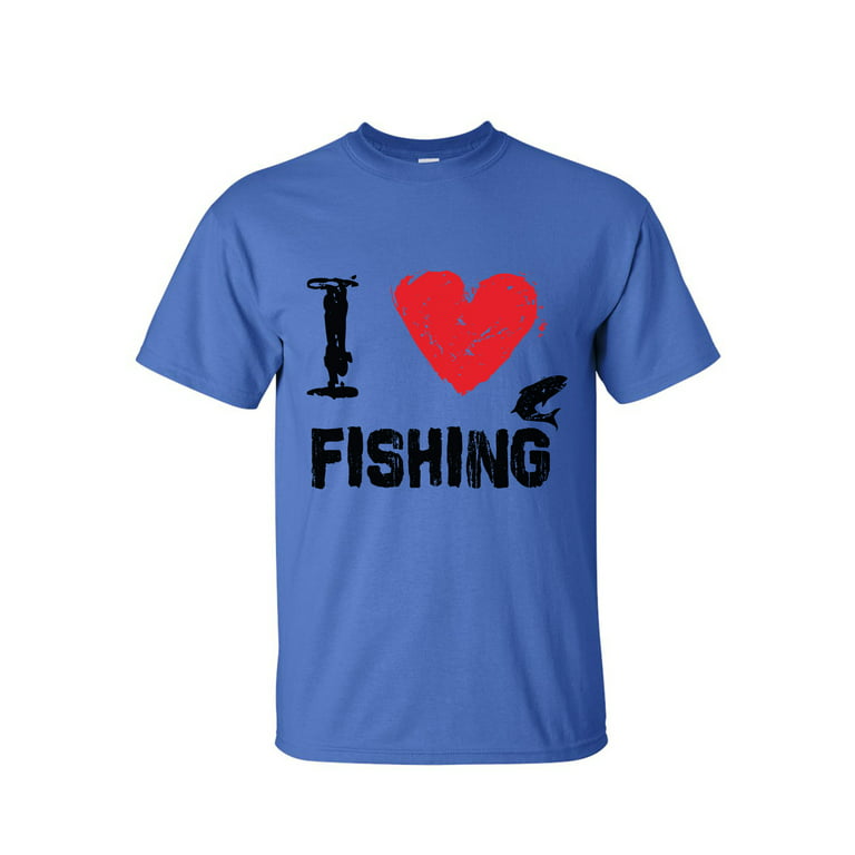 Big and Tall T shirts- I Love Fishing Outdoor Shirts For Men 