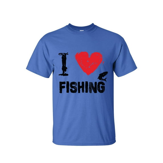 Big and Tall T shirts- I Love Fishing Outdoor Shirts For Men