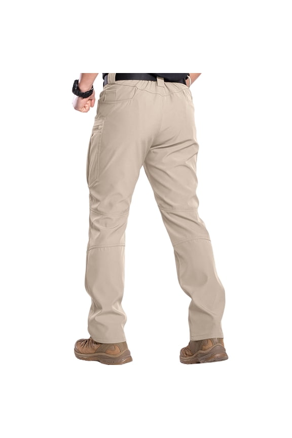 Big and Tall Tactical Cargo Pants for Men Stretch Waterproof Work Cargo Pants Ripstop High Waisted Trousers Camping Hiking Pant Khaki L