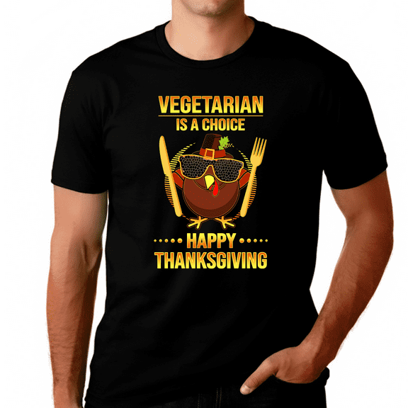 Big and Tall Thanksgiving Shirts for Men Plus Size XL 2XL 3XL 4XL 5XL Vegetarian Shirt Funny Turkey Shirt