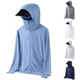 thumbnail image 1 of lcziwo Big and Tall Tops for Men UPF 50+ UV Sun Protection Solid Color Long Sleeve Shirt Summer Fishing Athletic Blouse with Face Mask White L, 1 of 7