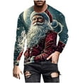 thumbnail image 1 of Big and Tall Ugly Xmas Tree Long Sleeve T-Shirts for Men Christmas Gifts Pullover Shirts Party Sweatshirt Tees S-4XL, 1 of 5