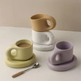 thumbnail image 1 of Big-ear Rounded Coffee Mug with Plate, 1 of 11