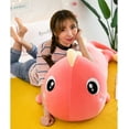 Big eyes dinosaur pillow lying plush toy dark pink 60cm