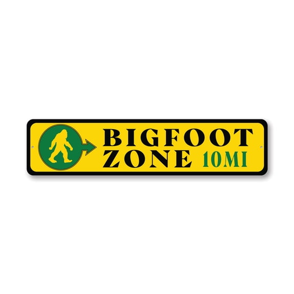 Big foot Zone Custom MI Aluminum Metal Decor Sign - 4x18 inches