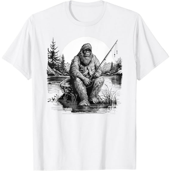 Big foot fishing, Cool Fishing Fisherman Bigfoot Sasquatch T-Shirt Tops Tee