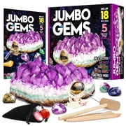 Piano Potato Jumbo Gems Dig Kit for Kids,18 Real Gemstones & Crystals,STEM Geology Science Activity,Giant Amethyst-Shaped Excavation Kit with Tools & Learning Guide, Gift for Boys and Girls Ages 6-12