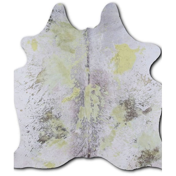 Big-hearted cowhide rugs for sale DISTRESSED LIME GREEN rug