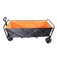 thumbnail image 1 of Big large capacity Folding cart Extra Long Extender Wagon Cart Folding Wagon Garden Shopping Beach Cart (black + orange), 1 of 10