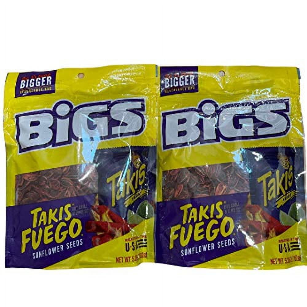 Big's Takis Sunflower Seeds 5.35 oz Bag (Pack of 2) Keto Friendly