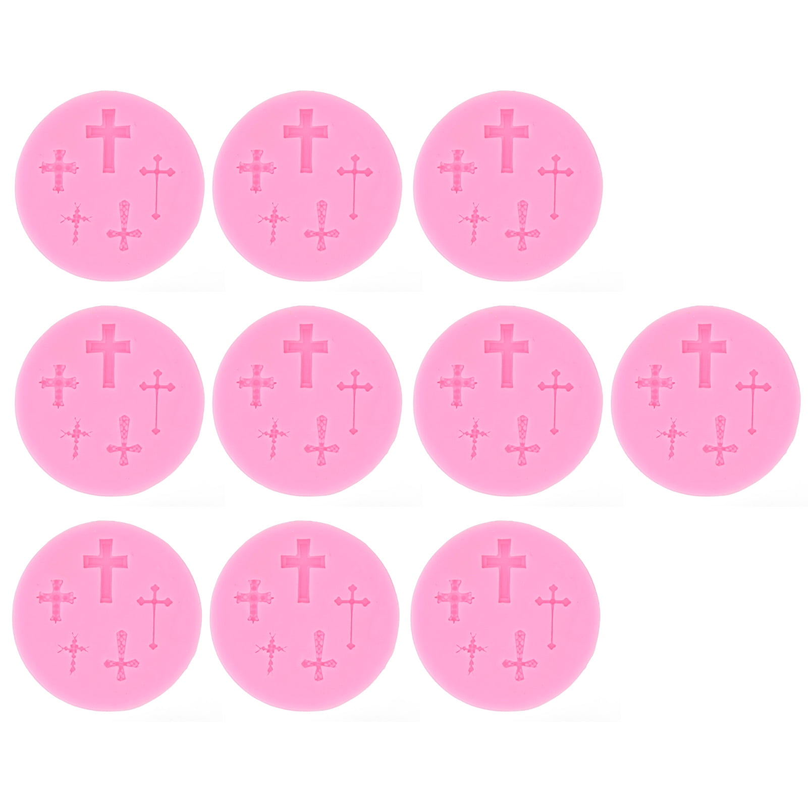 Big sale 10Pcs Silicone Fondant Mold Cross Style Food Grade Easy