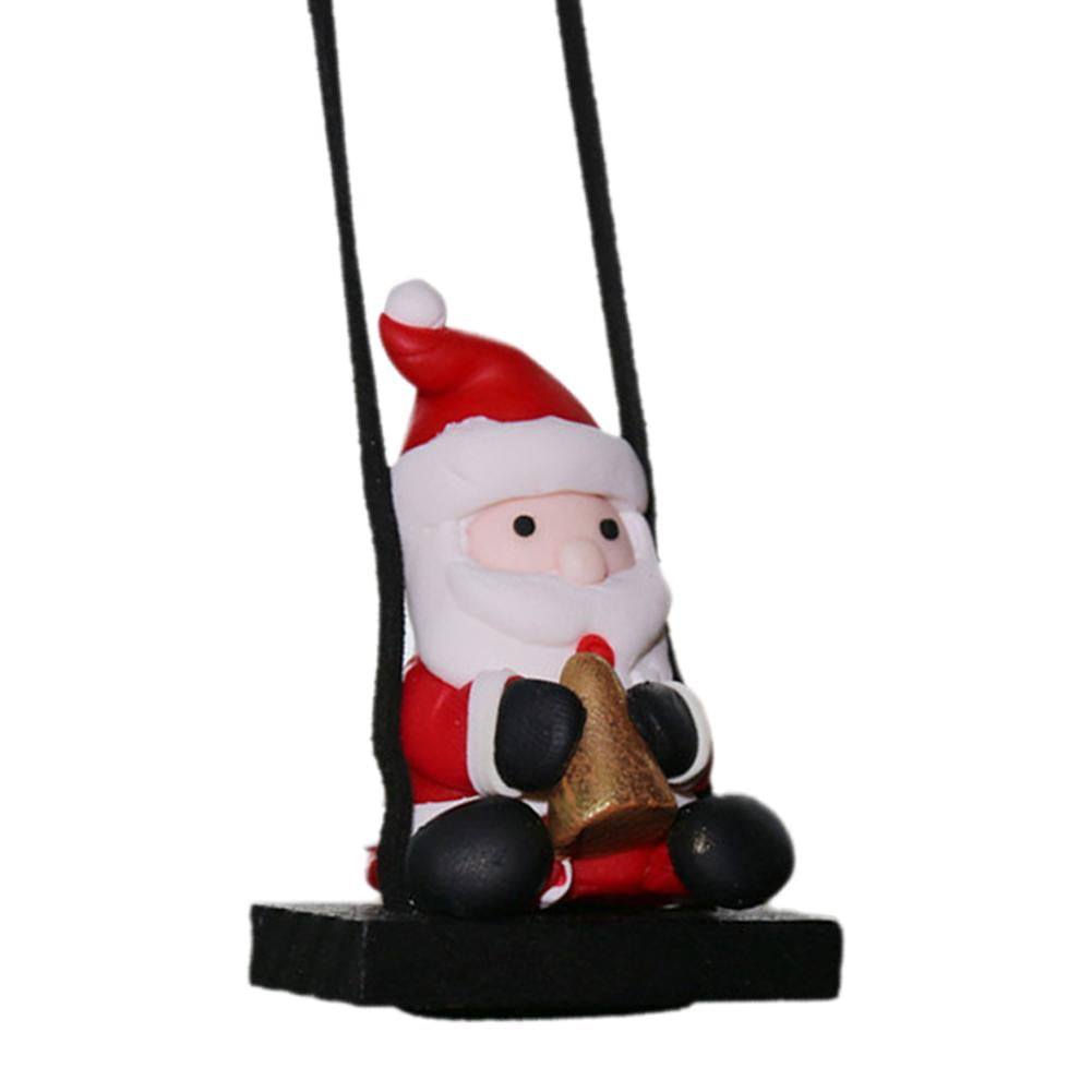 Big sale! 2025 Car Christmas Hanging Ornaments Resin Ladder Swing Santa