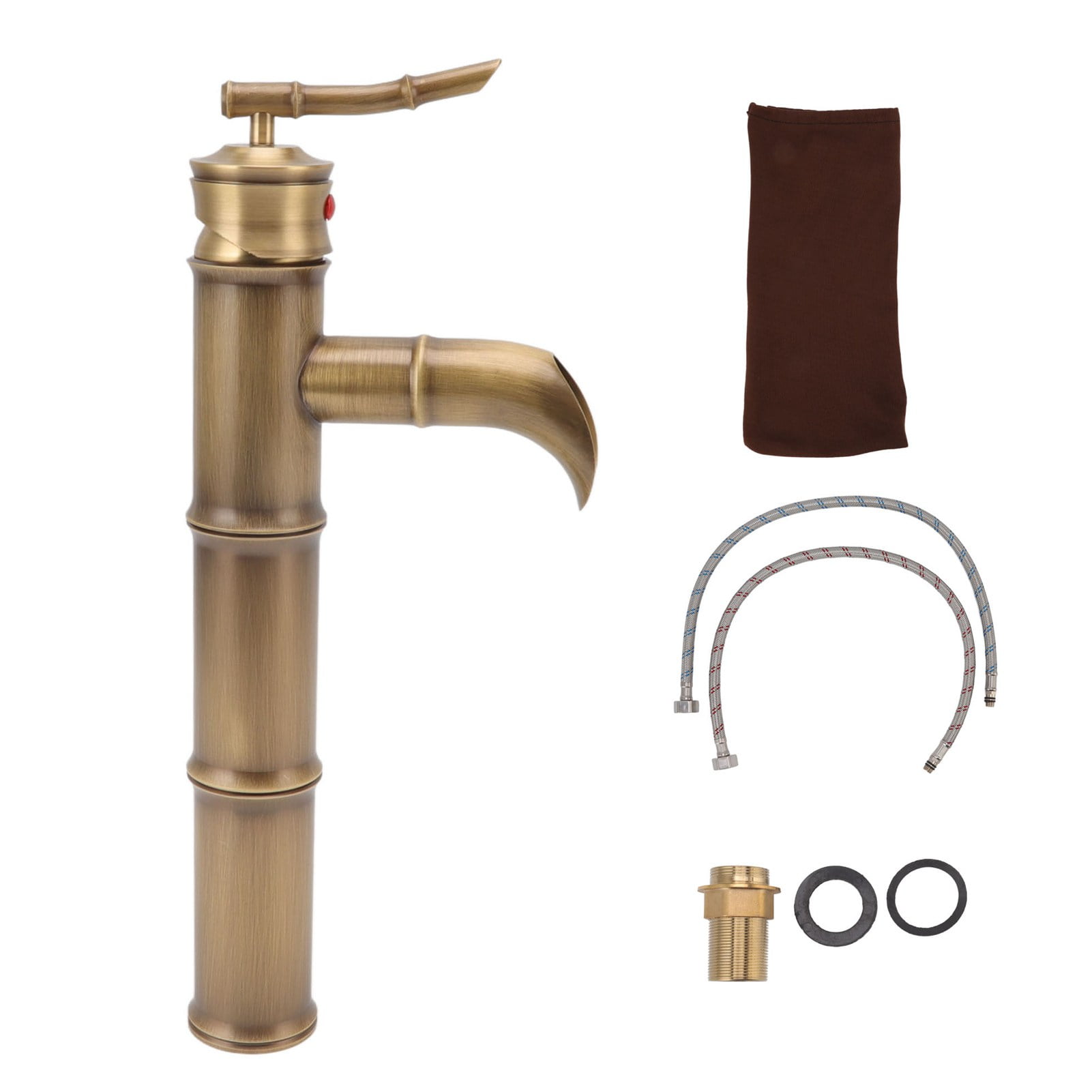 Big sale All Copper Antique Faucet 3 Sections Bamboo Joint Single Hole ...