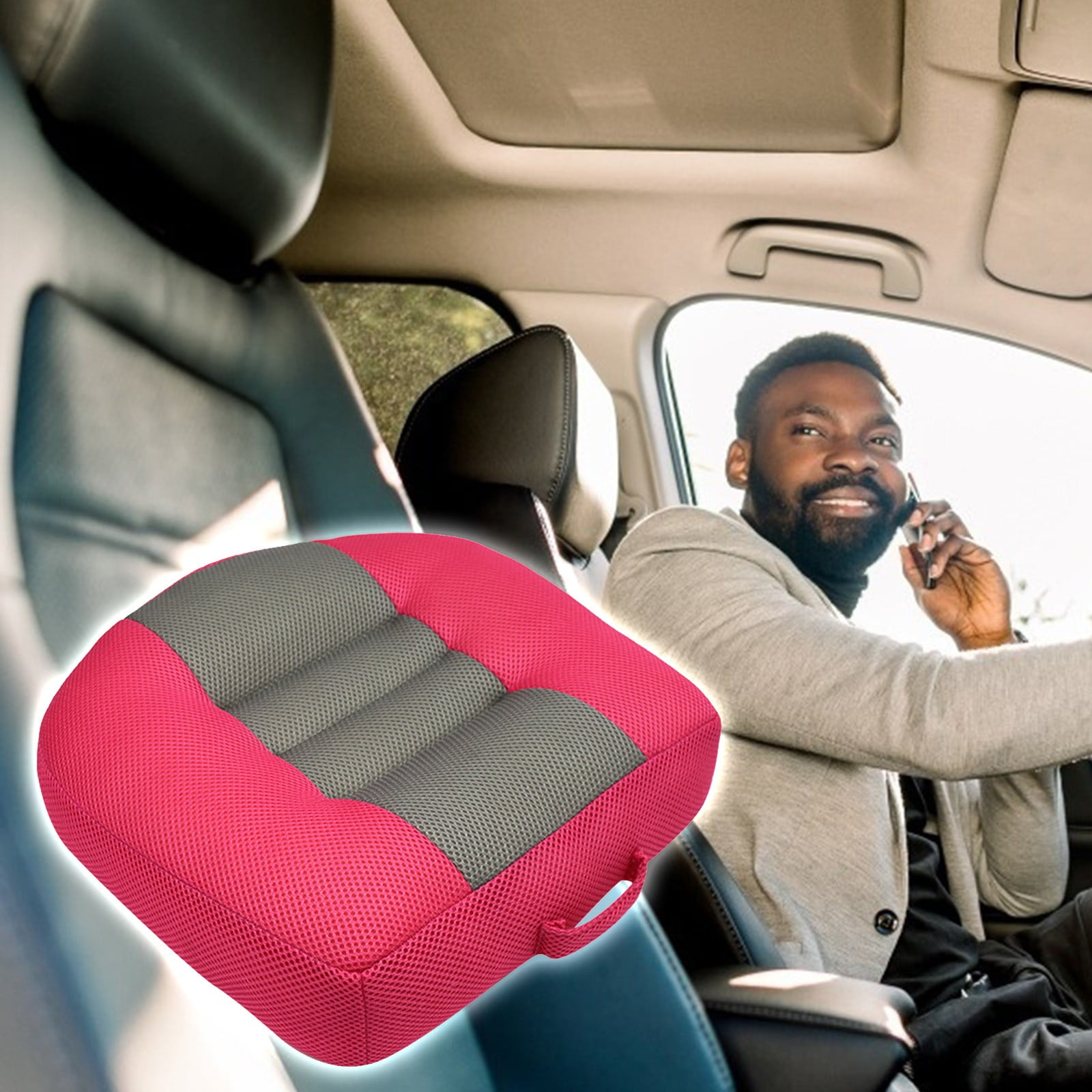 Car Booster Seat Cushion Heightening Height Boost Mat Anti Slip Thickened Cars Seat Pad Portable for Short Car Driver Adult Home Office Chair Gray Walmart