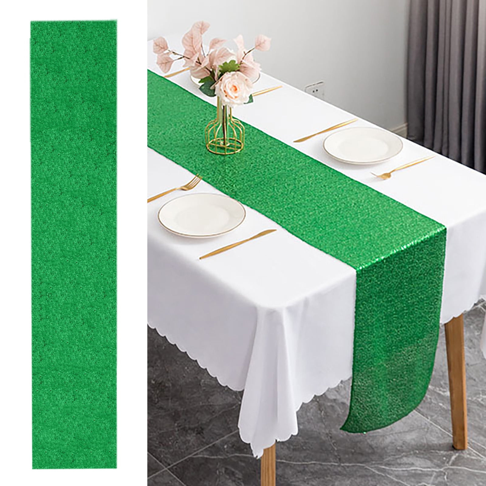 Big sale!Yuseik Tablecloth, Square Sequin Tablecloth 11.8''X78.7