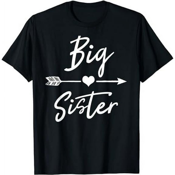 Big sister T Shirt cute girls womens heart arrow love tee