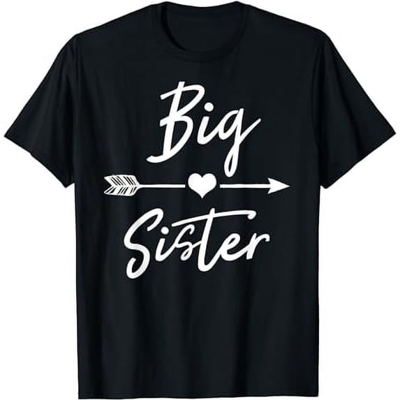 Big sister T Shirt cute girls womens heart arrow love tee