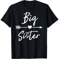 thumbnail image 1 of Big sister cute girls womens heart arrow love T-Shirt men and women can wear, black, white, gifts, 1 of 4