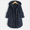 thumbnail image 1 of Big size women's winter hooded double-sided velvet sweater fashion medium-length jacket big size sweater women, 1 of 2