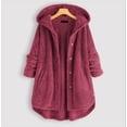 thumbnail image 1 of Big size women's winter hooded double-sided velvet sweater fashion medium-length jacket big size sweater women, 1 of 2