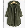thumbnail image 1 of Big size women's winter hooded double-sided velvet sweater fashion medium-length jacket big size sweater women, 1 of 2