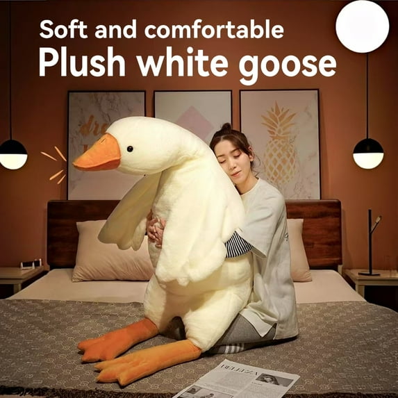 Big white duck goose plushie funny soft toy goose plush toys doll birthday gift