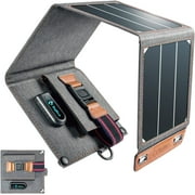 BigBlue 14W Solar Panel Charger with USB5V/2.4A, Folding Portable Solar Phone Charger for Smart Phone Charging Hiking Camping Emergency Outdoors, IPX4 Waterproof