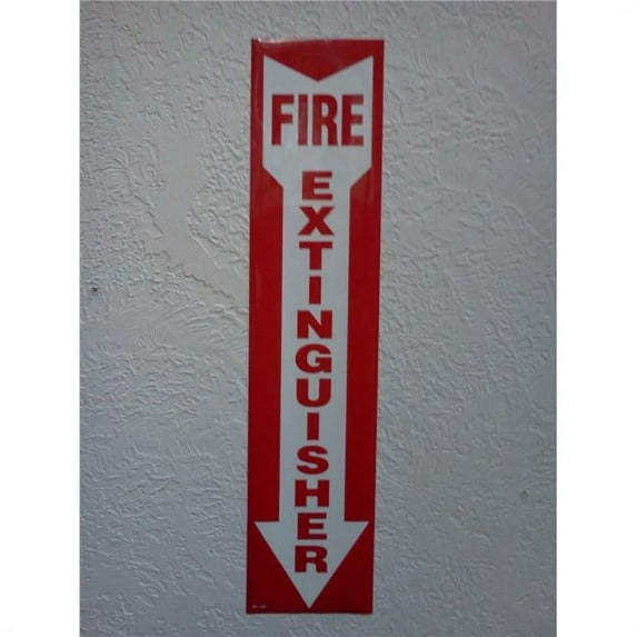 BigDavesYardSale 710822944344 1 Sign Fire Extinguisher with Arrow Self Adhesive Vinyl, 4 x 18 in.