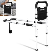 BigDolphin Bed Rails for Seniors - 350 LBS Capacity, Tool-Free Assembly, Non-Slip Ergonomic Handle with Storage Pocket, Bed Rails for Elderly Adults Safety