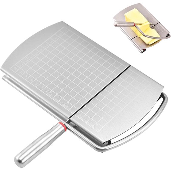 BigKing Stainless Steel Cheese Slicer, Guillotine Cheese Cutter, Effortless Slicing for Cheese, Butter, Deli Meats & More