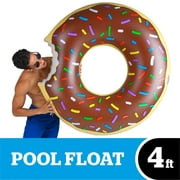 BigMouth Inc Chocolate Donut Pool Float, Funny Inflatable Vinyl Summer Pool or Beach Toy, Patch Kit Included, Giant Swim Tube, Fun Summer Toy