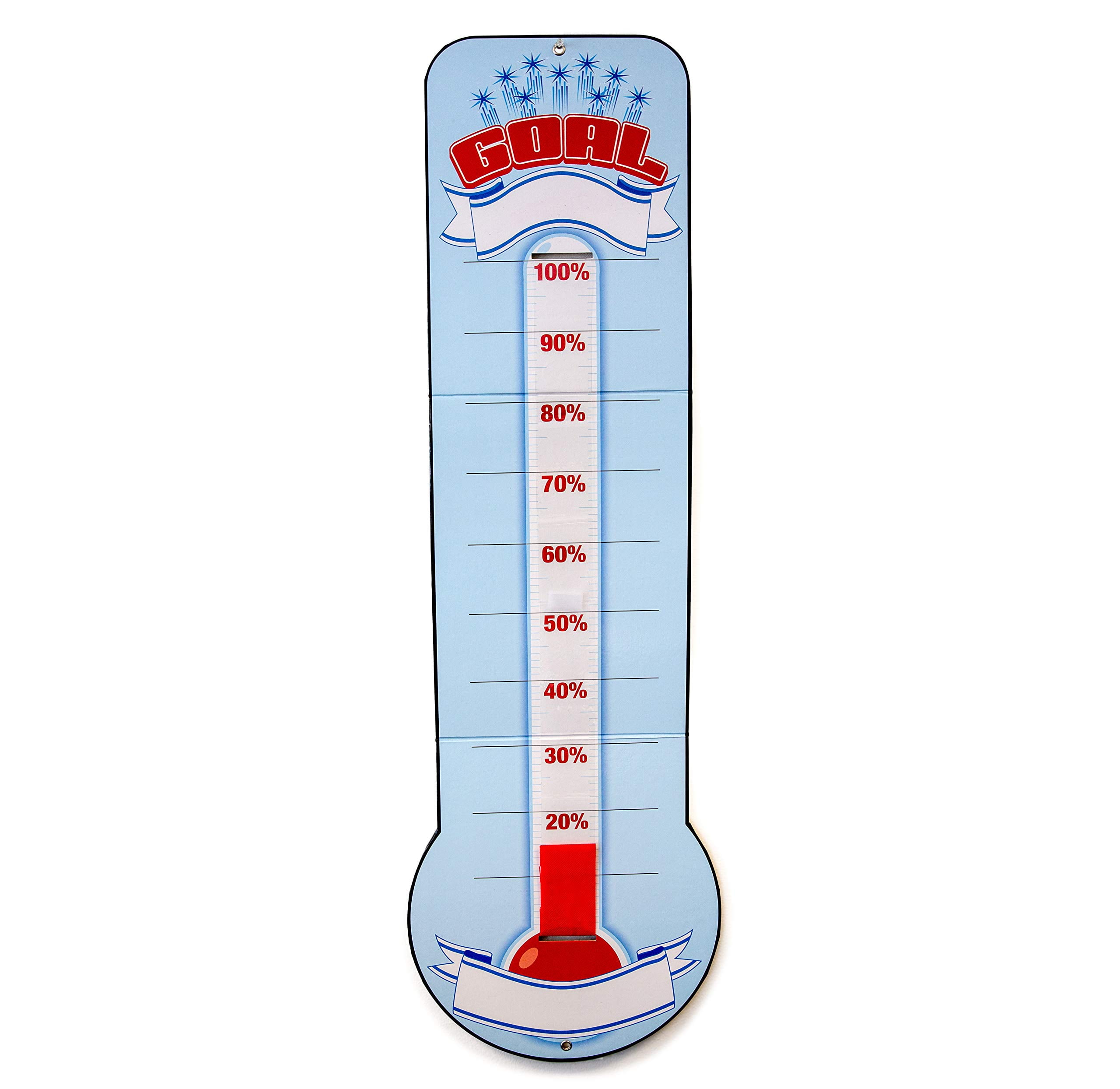 Dry Erase Fundraising Thermometer – 46x12 Inch Goal Tracker Board With Ribbon, Wall Mounted For Sales & Donations - View #9