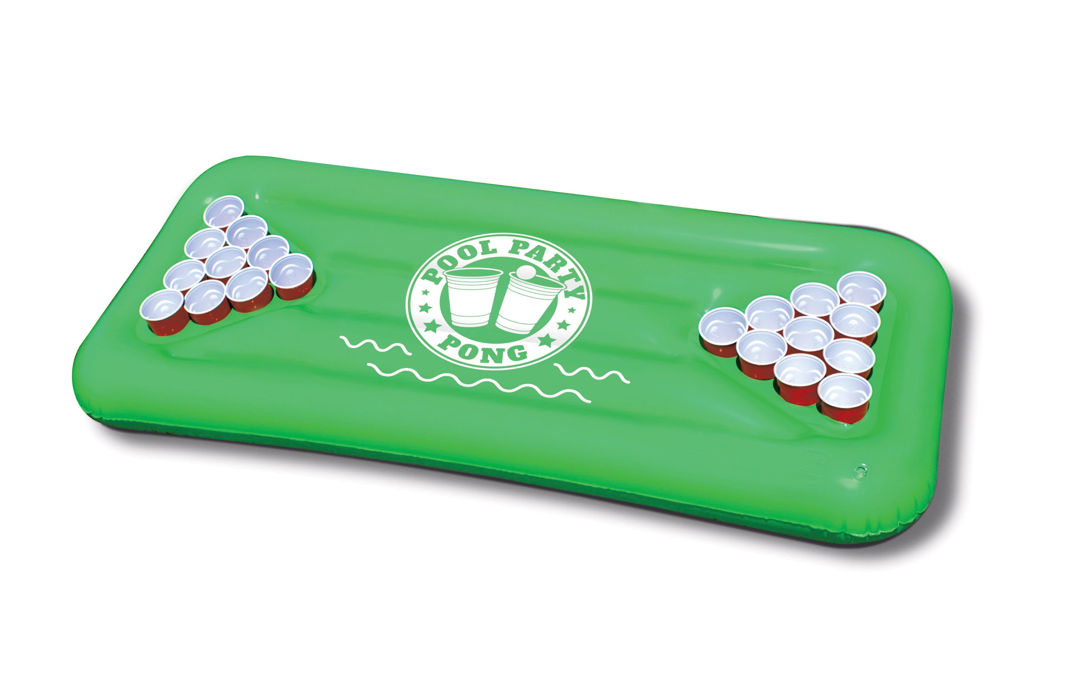 Pool Pong Game : Jeu de Beer Pong Gonflable pour Piscine avec Accessoires 20 Gobelets et 2 Balles