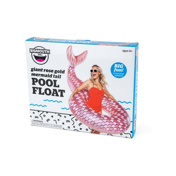 BigMouth Inc Inflatable Vinyl Mermaid Tail Pool Float, Rose Gold