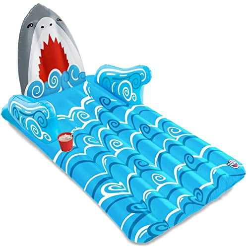 BigMouth Inc. Shark Lounger Float, 5-Foot Durable Inflatable Vinyl Summer Pool