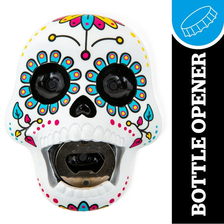Skull Wall Mount White Beer Bottle Opener Home Bar Accessories Halloween Decor Skull Wall Mount White Beer Bottle Opener Home Bar Accessories Halloween Decor
