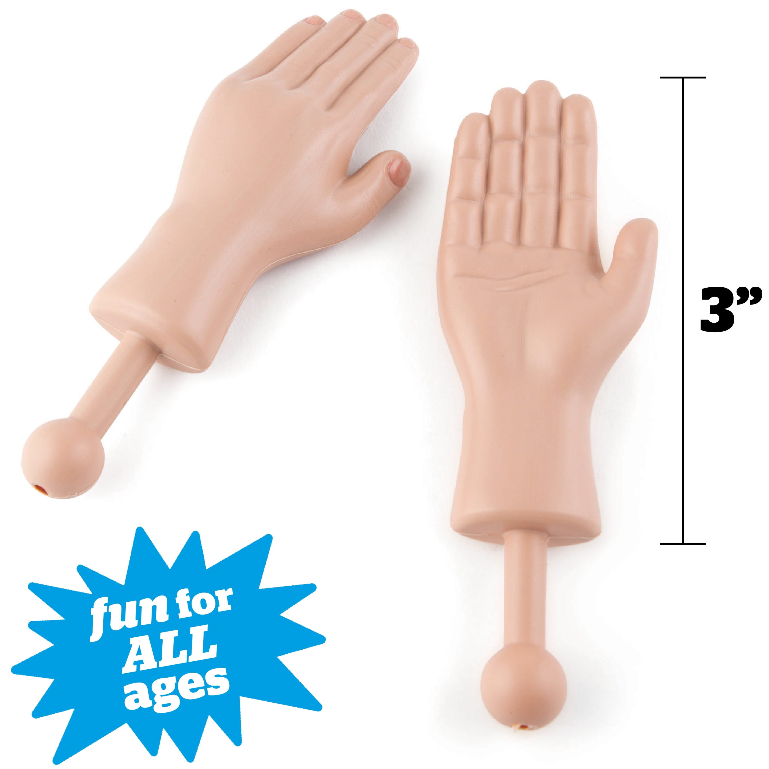 BigMouth Inc. Tiny Hands Toy ? Hilarious Realistic Looking 3? Plastic Hands  for Costumes and Pranks, Tricks to Keep up Your Sleeve, Little Hands Toys