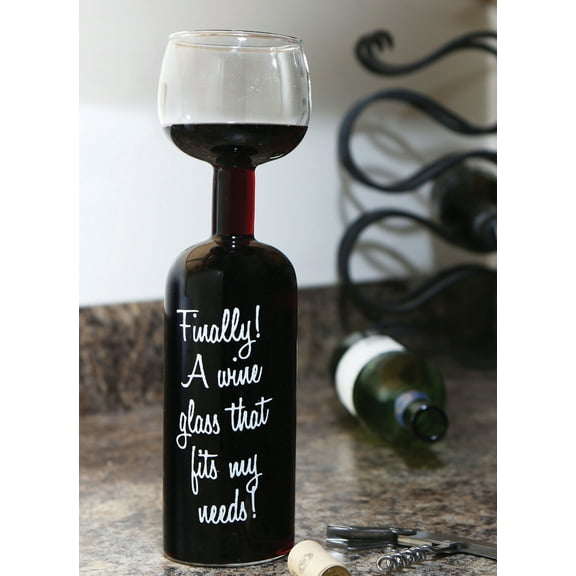 BigMouth Inc. Ultimate Wine Bottle Glass, Holds Full Bottle of 750ml Wine, Funny Gag Gift, Perfect for Wine Lovers